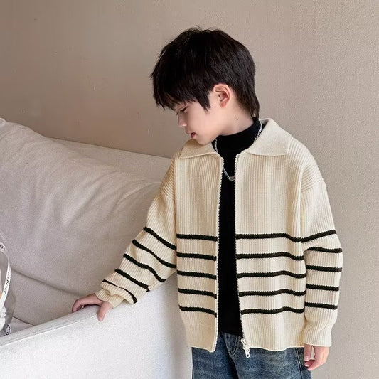 FD24010418童裝男童開衫毛衣秋冬款2023新款兒童秋冬季男孩針織衫中大童外套