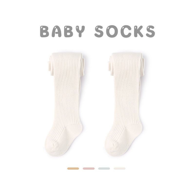 G25092511春秋純色雙針兒童褲襪透氣精梳棉女童褲襪寶寶緊身褲襪