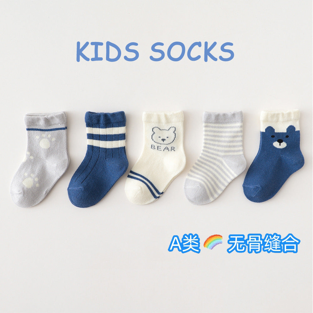 GD24051908春夏新款兒童襪中筒 新生寶寶襪子卡通寶寶類批發(上面是5雙的價格)(9-12天到貨)