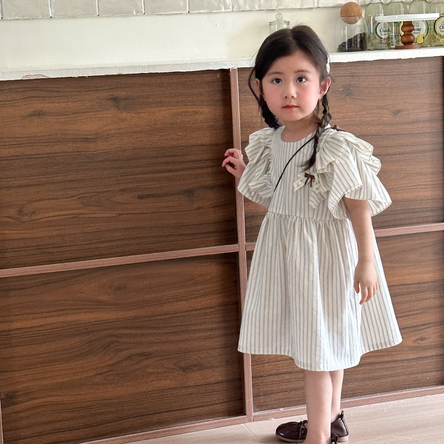 Z25020901兒童夏季套裝男童短袖條紋-新款夏裝寶寶純棉女童女童兄妹裝