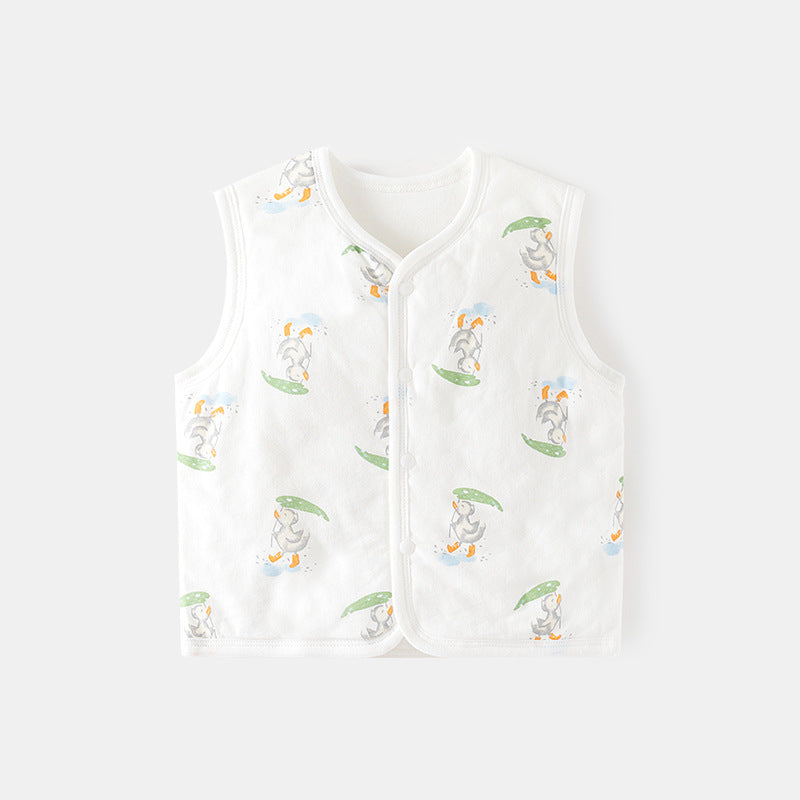 GJ25102111嬰兒護肚背心秋冬季嬰兒夾棉馬甲兒童坎肩馬夾新生兒純棉保暖上衣