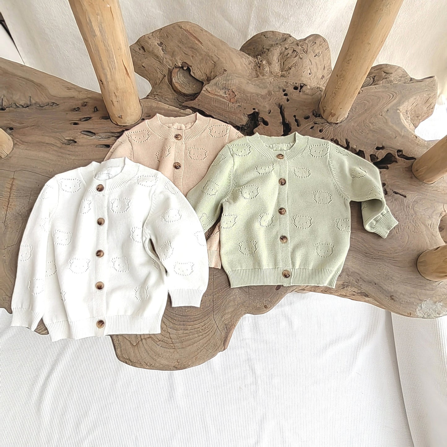 GB23091414韓版ins針織小開衫純色鏤空外套洋氣百搭時尚春秋兒童嬰幼兒童裝