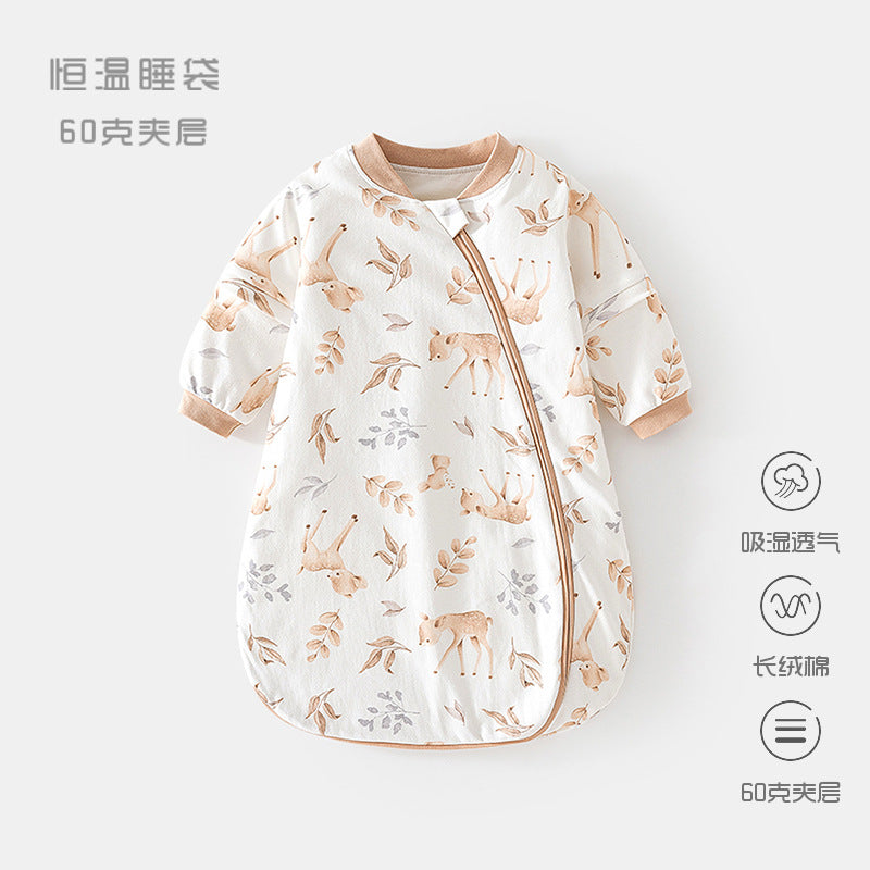 GJ25102120嬰兒恆溫睡袋春秋夾棉寶寶U型60克睡衣新生兒式多功能防踢被