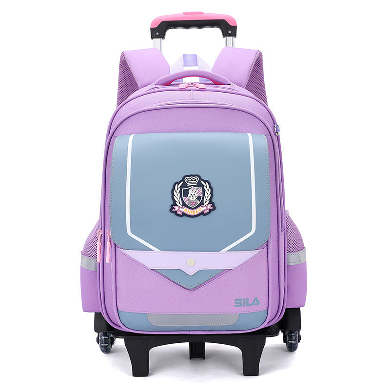 Z25022311兒童拉桿書包小學生防水女男拉桿式拖拉爬樓一二三到六年級大容量