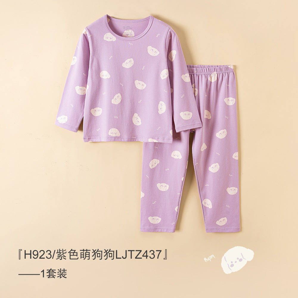 S23071310寶寶家居服空調純棉薄款兒童套裝夏季中小童長袖公主女童睡衣A類