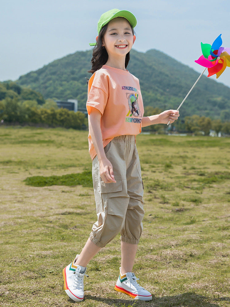 F23040118中大童-新款韓版休閒款二件式休閒套裝-夏季
