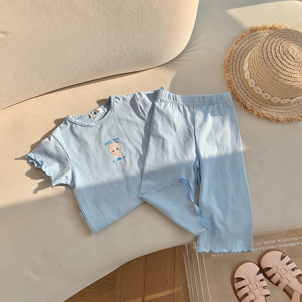 J23060813兒童睡衣夏季薄款奧戴爾寶寶家居服冰絲女童面膜春夏款空調服套裝