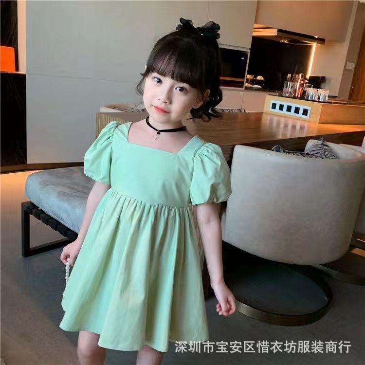 A23030902泡泡袖公主裙法式方領-純綿