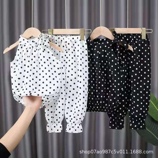 A23030922夏季薄款圓點雪紡2件套裝