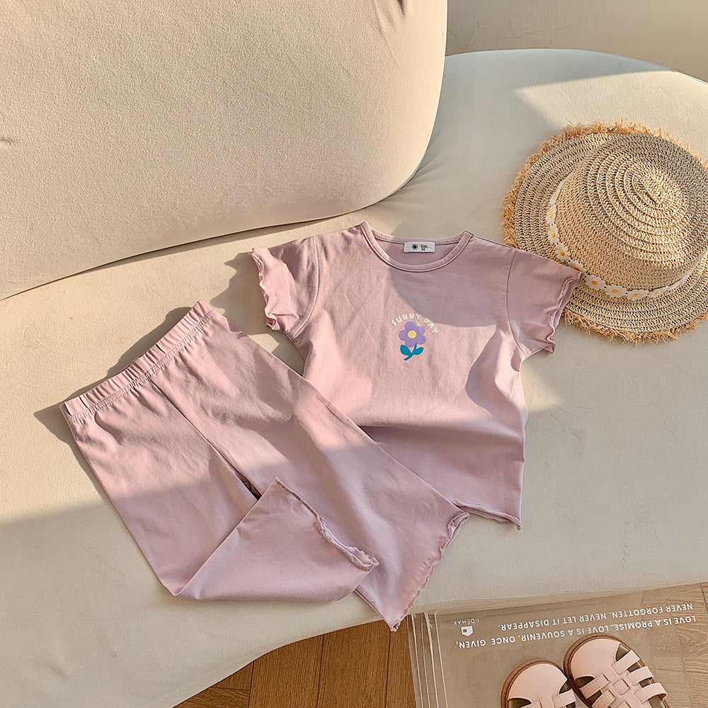 J23060813兒童睡衣夏季薄款奧戴爾寶寶家居服冰絲女童面膜春夏款空調服套裝