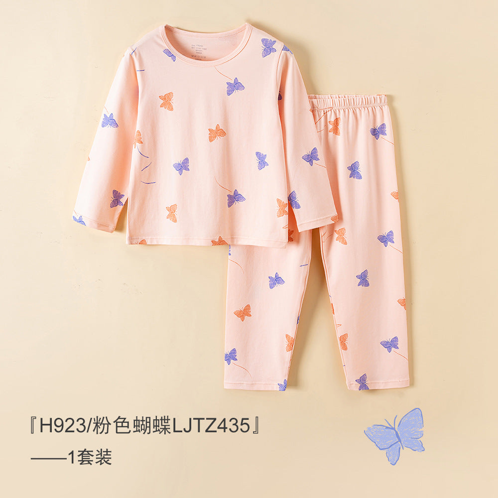 S23071310寶寶家居服空調純棉薄款兒童套裝夏季中小童長袖公主女童睡衣A類