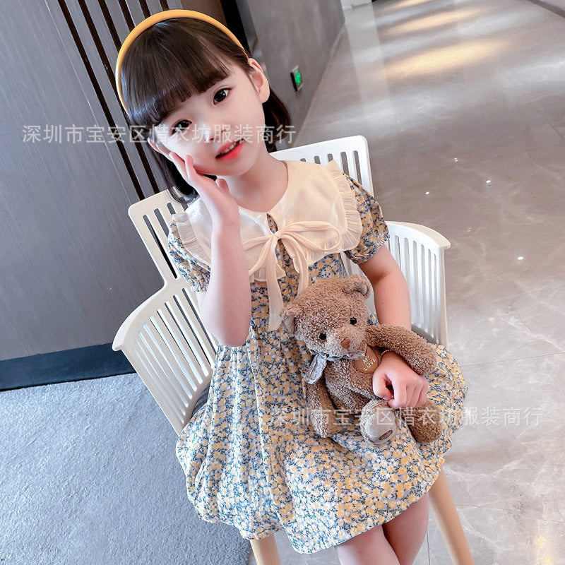 A23030904飛飛袖碎花連衣裙