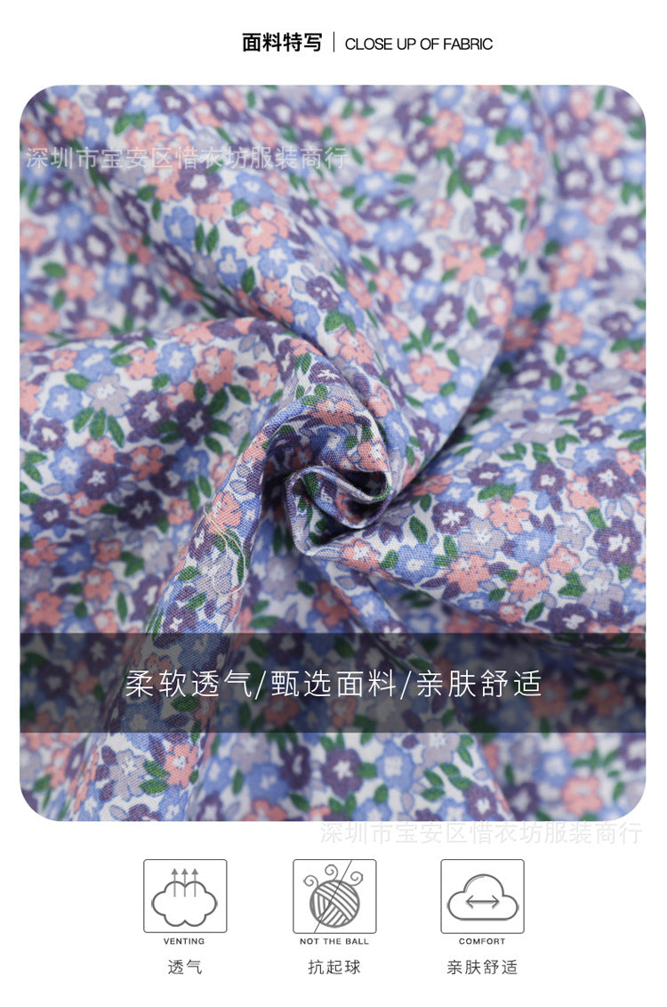 A23030903夏季兩件套飛飛袖碎花套裝