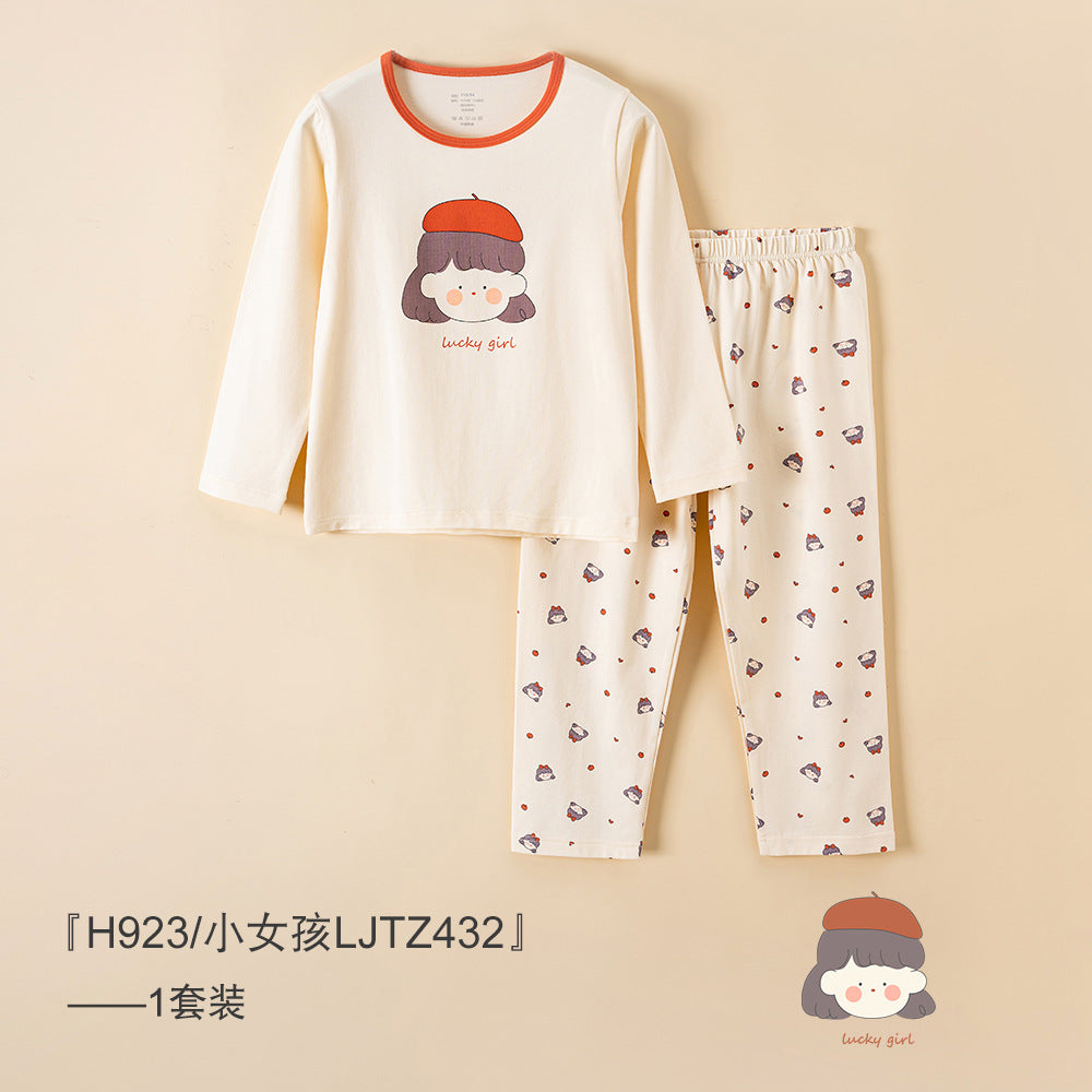 S23071310寶寶家居服空調純棉薄款兒童套裝夏季中小童長袖公主女童睡衣A類