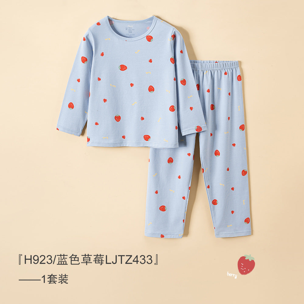 S23071310寶寶家居服空調純棉薄款兒童套裝夏季中小童長袖公主女童睡衣A類