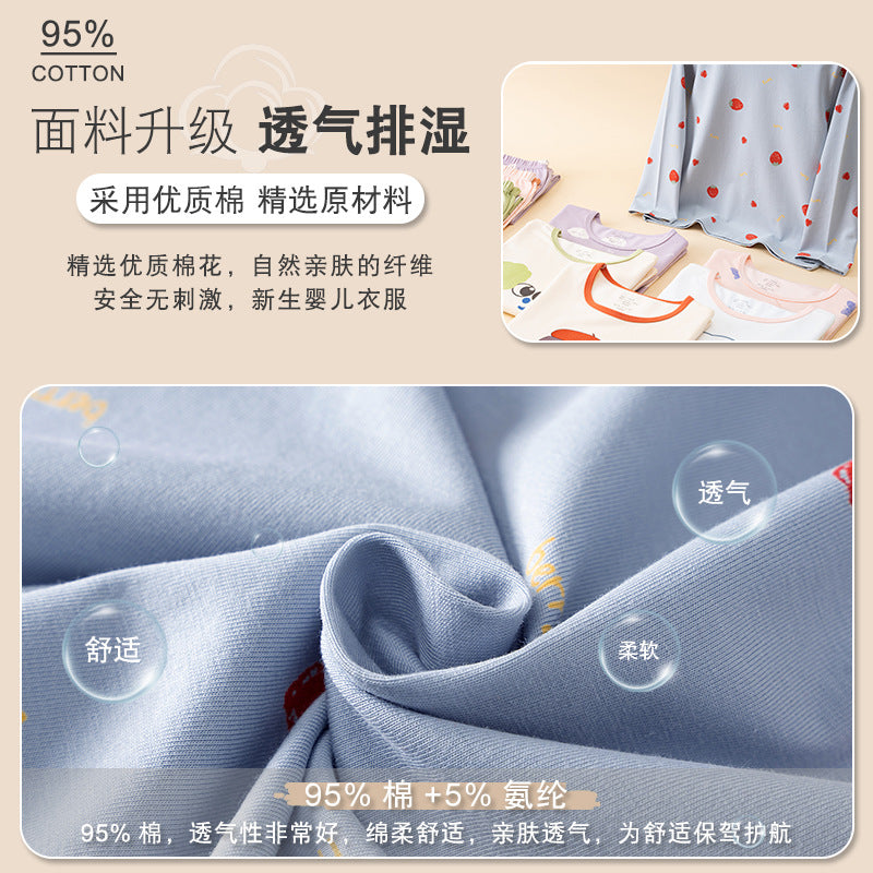 S23071310寶寶家居服空調純棉薄款兒童套裝夏季中小童長袖公主女童睡衣A類