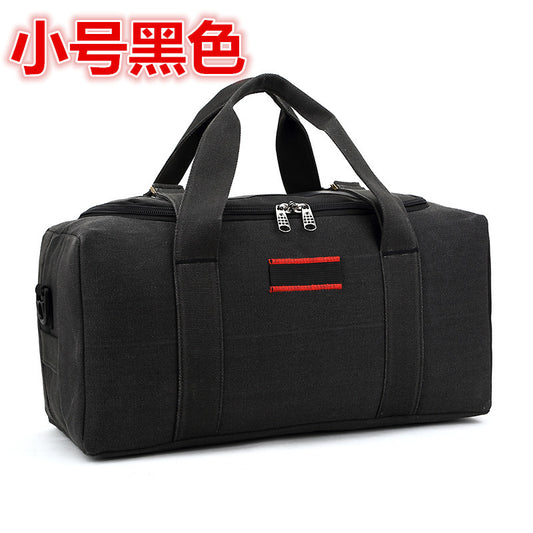 Z25022308大容量帆布牛皮手提斜背男包行李包旅遊單肩包行李袋加厚旅行包