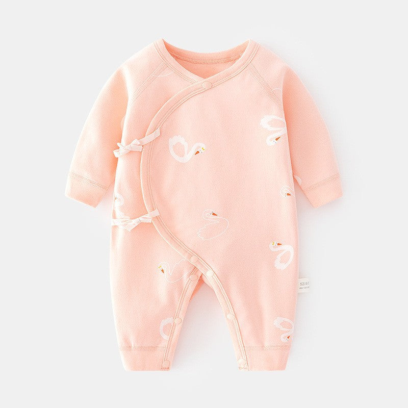 GJ25102116新生兒連身衣嬰兒無骨哈衣春秋純棉初生及尚服爬服男女嬰兒內衣