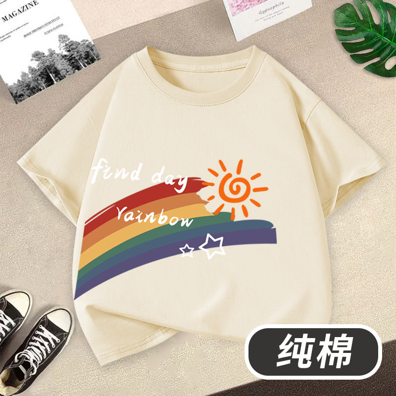 FN26052902童裝男童短袖t卹2026全新虎頭印花男孩圓領夏季純棉兒童純棉上衣