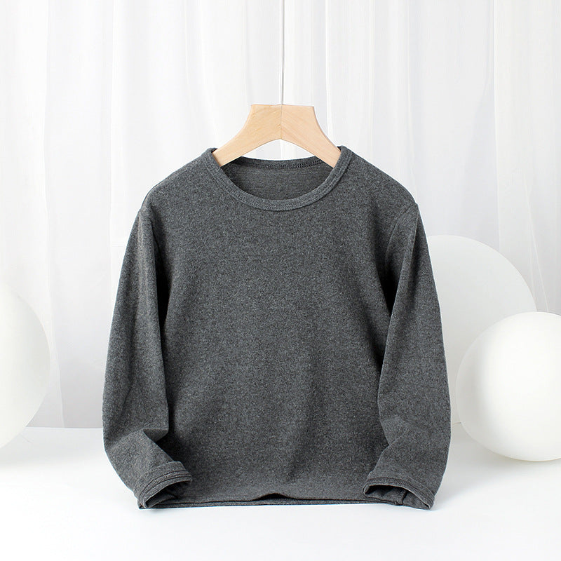 FI25101404秋季童裝韓版新款男童打底衫女童純棉彈性純色長袖兒童T恤批發