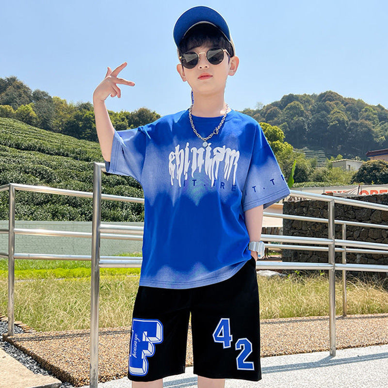FM26042201兒童裝男童夏裝套裝2026時尚夏日薄款中大童運動男孩夏款酷帥潮