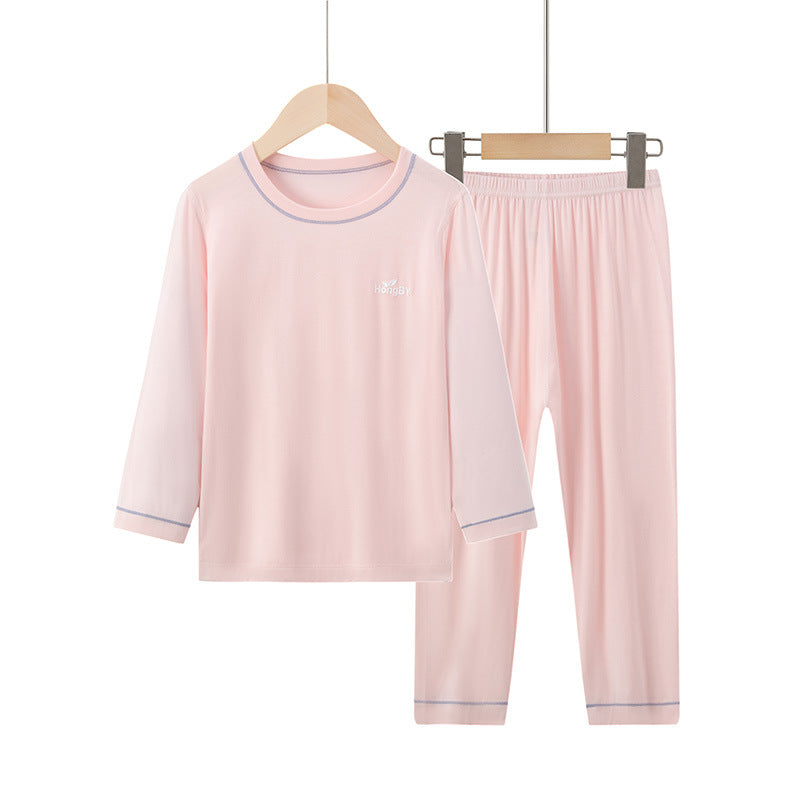 CK26050501夏季男童短袖莫代爾兒童睡衣女童親子家居服套裝中大童空調服(9-12天到貨)