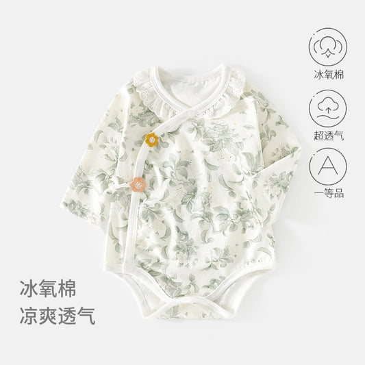 GJ26051418🎈精品質感🎈嬰兒包屁衣哈衣冰氧棉夏季新生兒夏款薄三角爬服連身衣嬰幼兒款