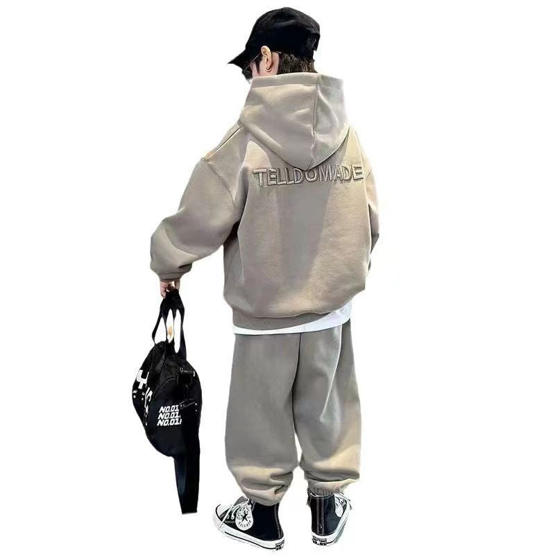 FG25112015男童春裝套裝2025新款大兒童男孩潮流嚴肅運動兩件套