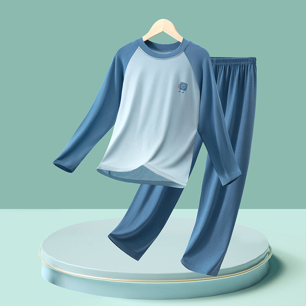 CK26050518代爾兒童睡衣男童家居服套裝寶寶空調服青少年秋衣秋褲莫女童內衣(9-12天到貨)