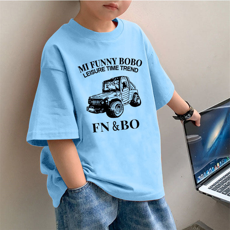 CE26022611夏季男童時裝純棉韓版潮流T恤帥氣時尚純色圓領短袖上衣