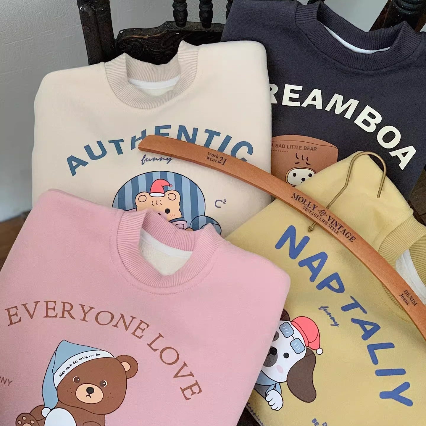 CA25112711兒童加絨衛衣男女童外套卡通印花套頭打底衫加絨加厚上衣潮一體絨