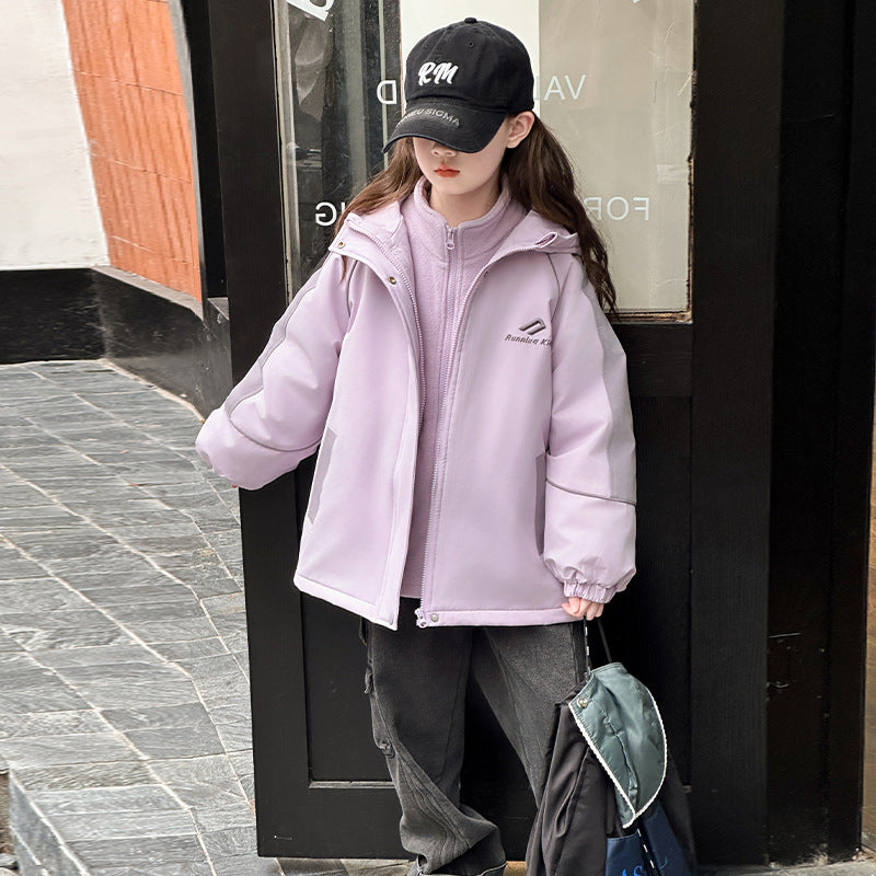 CH25110519女童衝鋒衣秋冬秋季三合一防風可感運動登山服