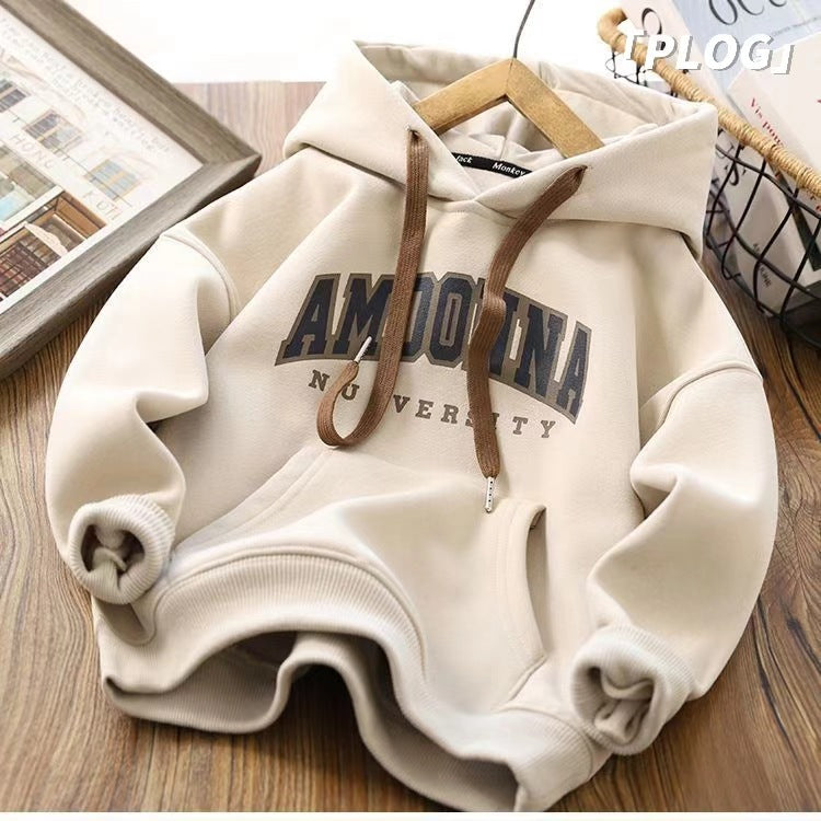 Z25010102新款新款小童加絨衛衣裙子搭配裙子男童衛衣寬鬆休閒酷炫上衣潮