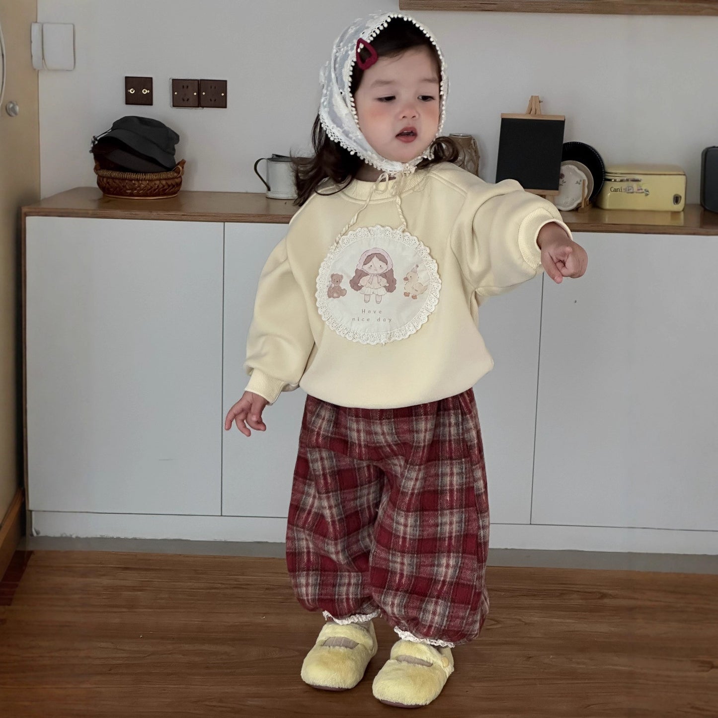 GN26012702兒童服飾2025秋冬嬰兒衣服加絨保暖韓版童裝冬季女童加厚衛衣套裝