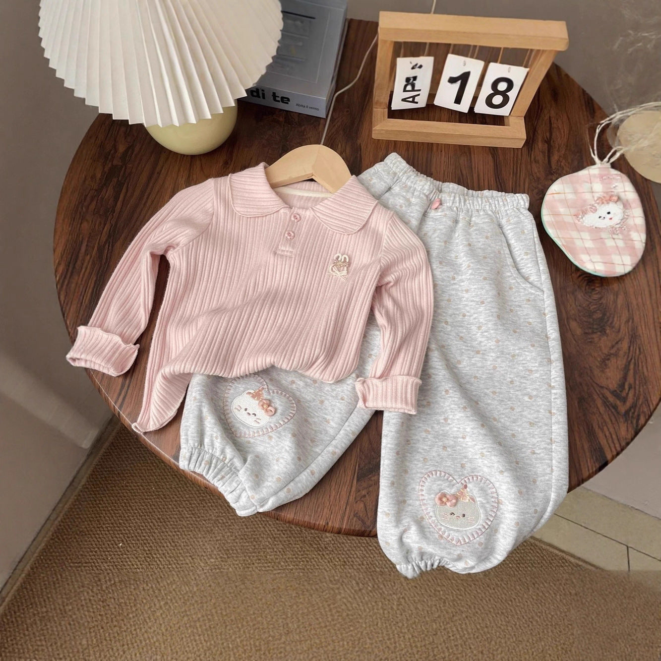 GL25122501春秋波可愛點廣大休閒衛褲寶寶運動褲小童收口束腳褲女潮