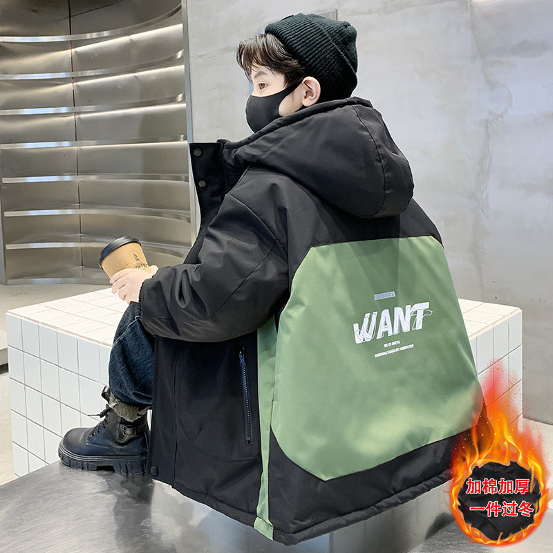 CH251105兒童裝男童裙子加絨加厚2025新款中大童男孩衝鋒衣三合一秋冬裝潮