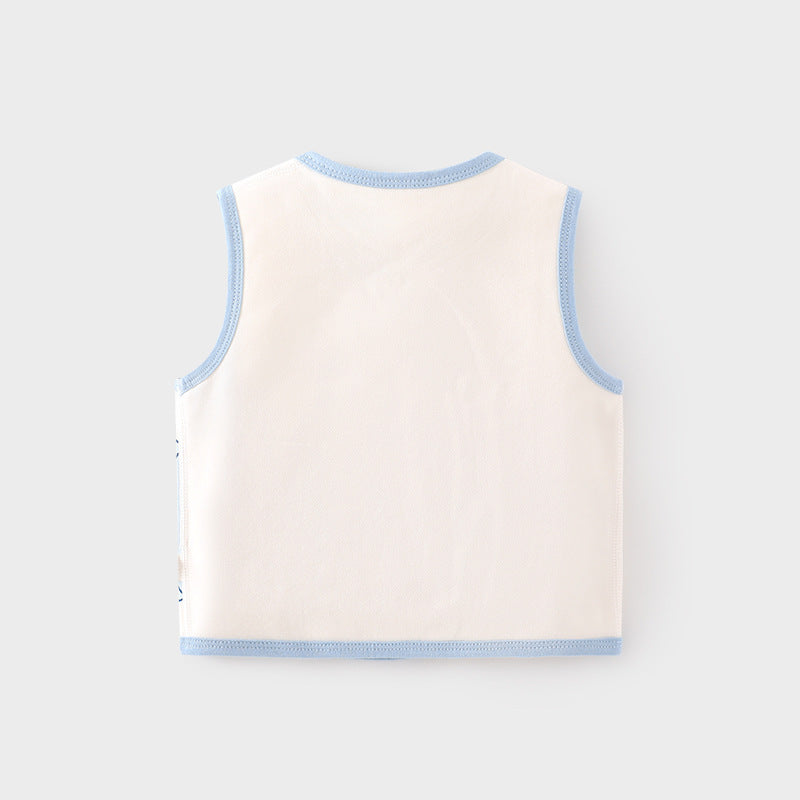 GJ25102114嬰兒護肚背心秋冬季寶寶雙層馬甲兒童坎肩馬夾新生兒純棉保暖上衣