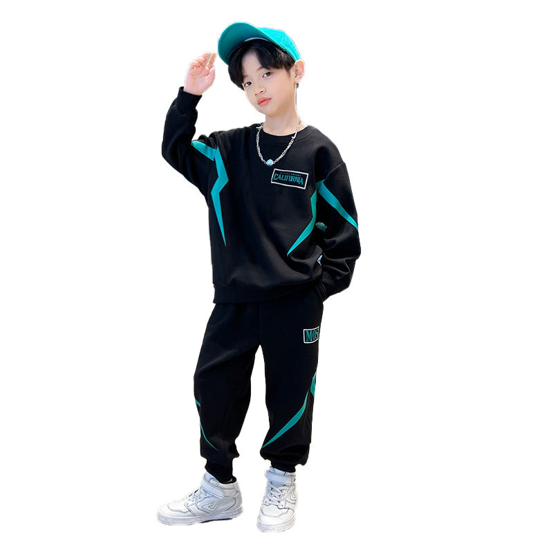 FG25112004兒童裝男童套裝春款長袖兩件組2025新款春秋裝中大童洋氣運動裝潮