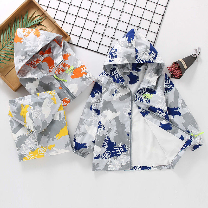 CH25110509男童春裝帥氣外套春秋衝鋒衣洋氣中大童夾克風衣