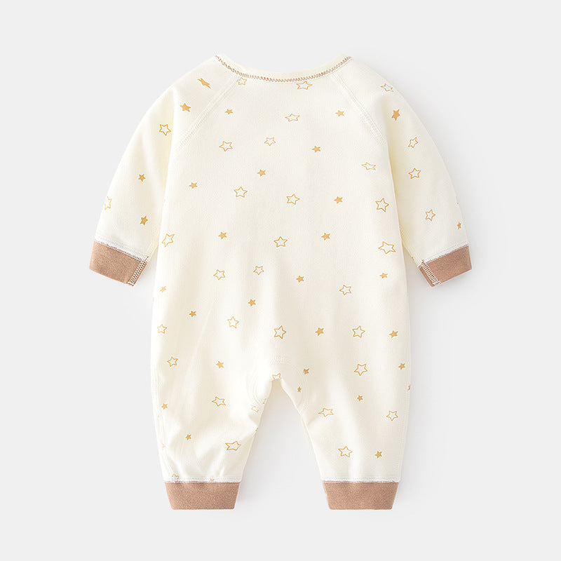 GJ25102116新生兒連身衣嬰兒無骨哈衣春秋純棉初生及尚服爬服男女嬰兒內衣