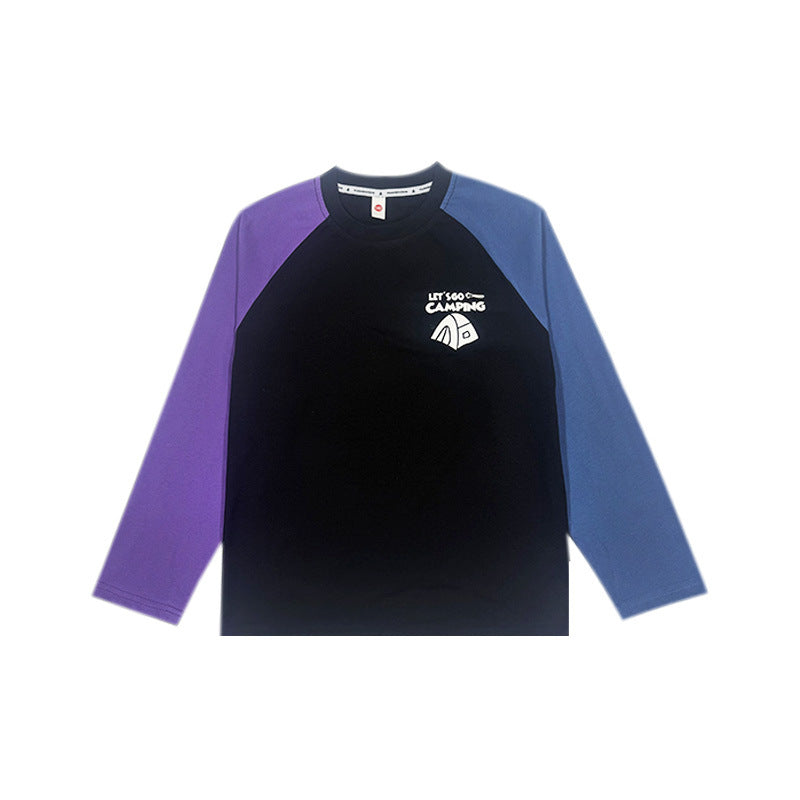 FK26081401兒童長袖t卹2026秋季新款男童撞色插肩長袖中大童戶外露營風上衣(FK系列需混批購買3件廠商才有出貨)
