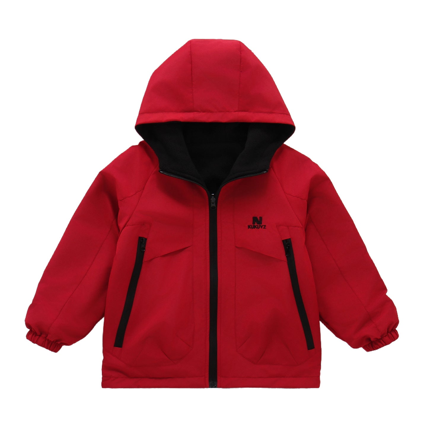 CH25110507男童秋冬季裙新款加絨衝鋒衣兒童兩面穿秋冬戶外防風衣