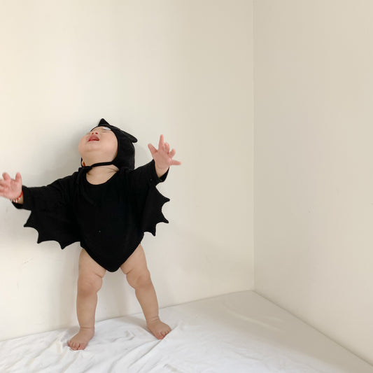 K23062918 ins風春季寶寶連體衣2023春季寶寶外出包屁衣蝙蝠造型哈衣套裝