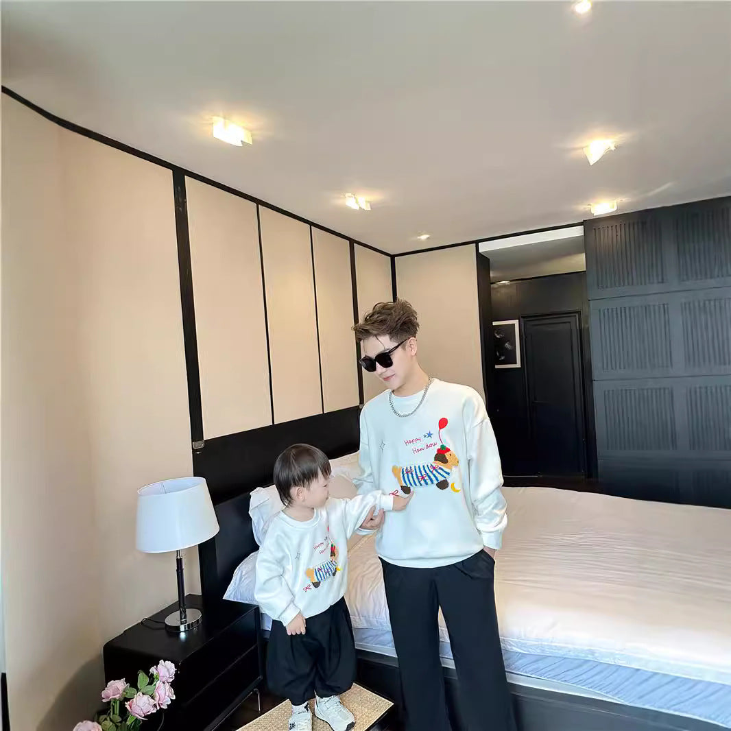 L25120405臘腸狗親子裝衛衣一家三口秋裝嬰幼兒幼兒高檔母子母女裝長袖