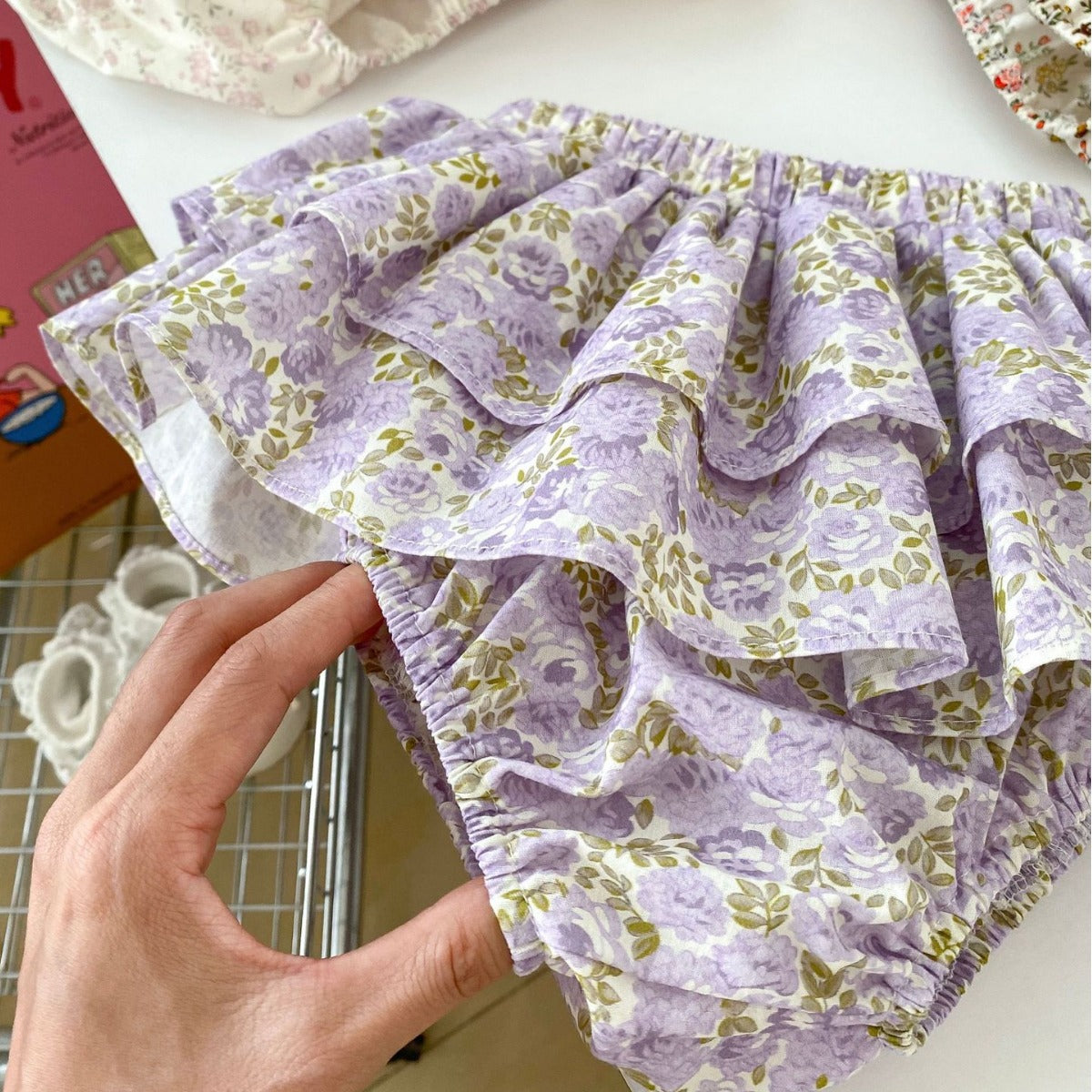 GN26030918ins夏款嬰幼兒碎花短女童寶寶荷葉邊蛋糕裙褲套裝蓬鬆裙子包屁褲(2件起批)GN開頭需下單2款才有出貨,可混搭