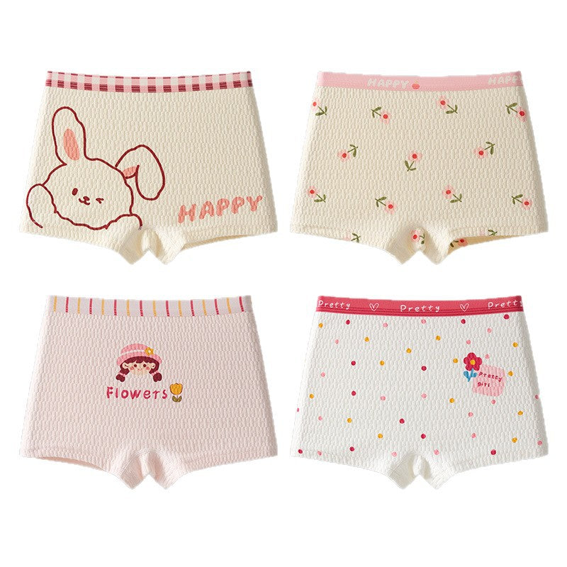 SB26030202兒童內褲女童純棉a類棉6-12歲寶寶短褲女孩中大童平角褲不夾屁屁