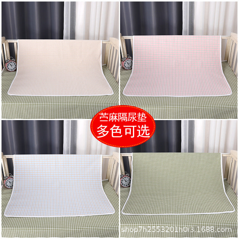Z25040128苧麻夏季涼席隔尿墊防水透氣寶寶兒童阿姨墊可洗夏天清涼隔尿墊