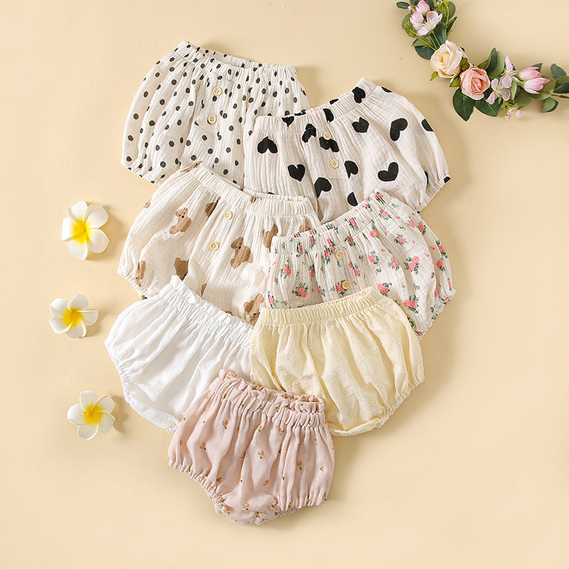 GF25061702ins韩版夏季韩国婴儿可爱印花潮搭大PP南瓜短裤男女宝宝宽松 裤子