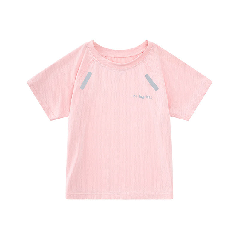 CK26050505男童速乾衣女童夏季短袖冰絲中大童網眼T恤兒童運動服小男孩體恤t(9-12天到貨)
