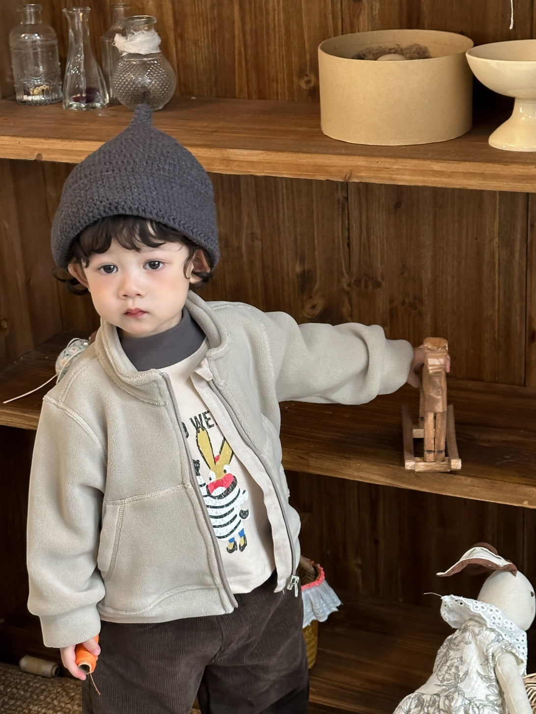 GN26012712小寶寶秋冬季外套2025新款韓版童裝兒童服裝冬款男童加厚衛衣套裝